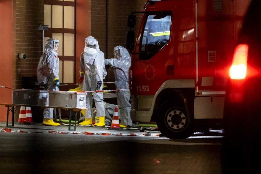 Officers were wearing protective clothing