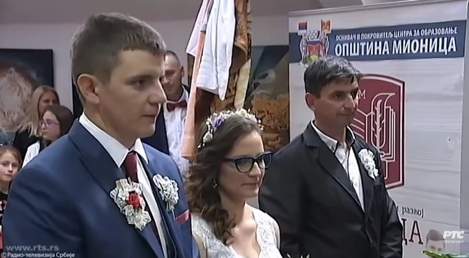 Milija i izabranica na dan svadbe