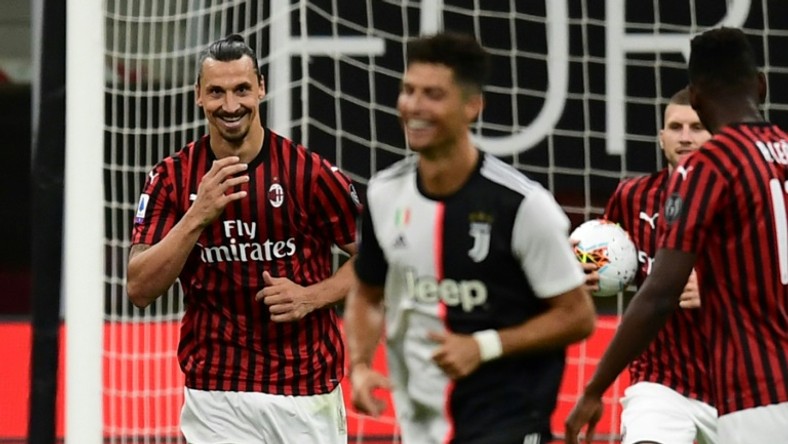 Zlatan Ibrahimovic shared a joke with Cristiano Ronaldo after scoring a penalty that helped AC Milan to a 4-2 win over Serie A leaders Juventus