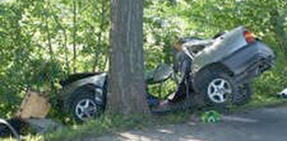 Opel wbił się w drzewo