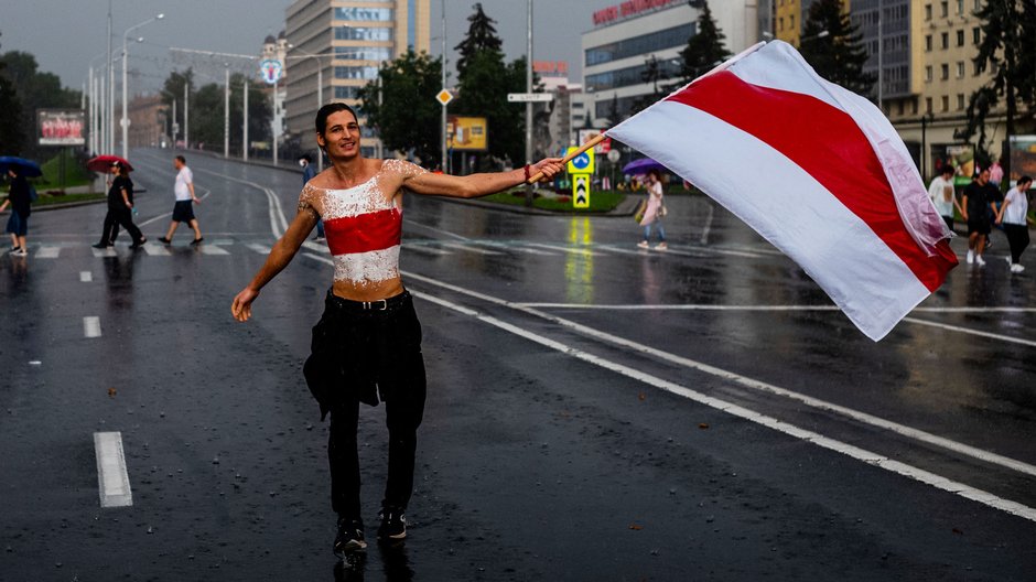 Demonstracje w Mińsku przeciwko sfałszowaniu wyborów, sierpień 2020 r.