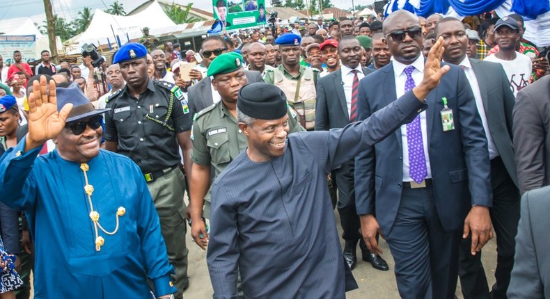 Gov Nyesom Wike and Acting President Yemi Osinbajo