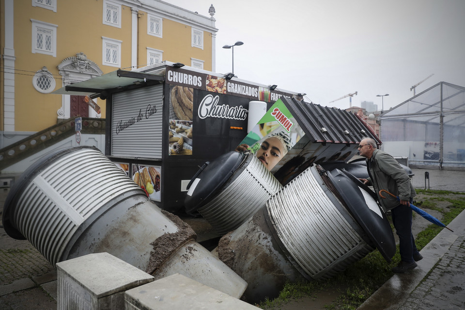 Skutki sztormów w Portugalii