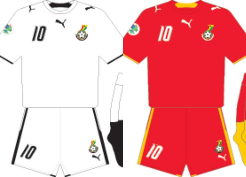 Ghana's home and away jerseys for 2006 World Cup