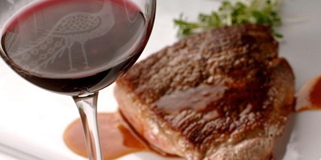 Steak and wine