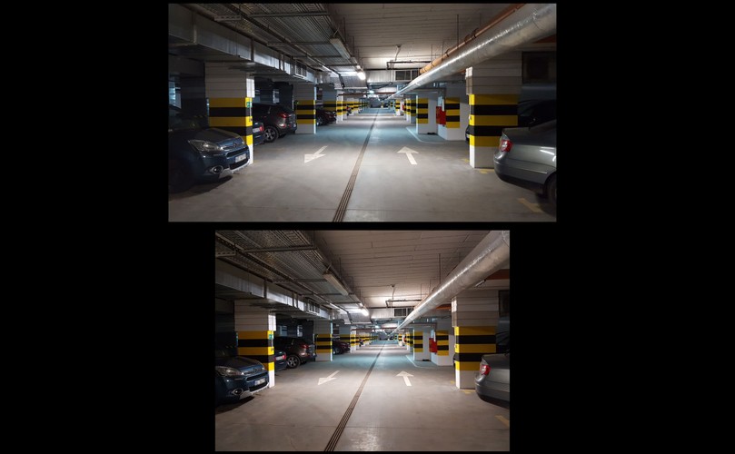 Na górze zdjęcie zrobione aparatem w telefonie Samsung Galaxy S6, na dole - S7