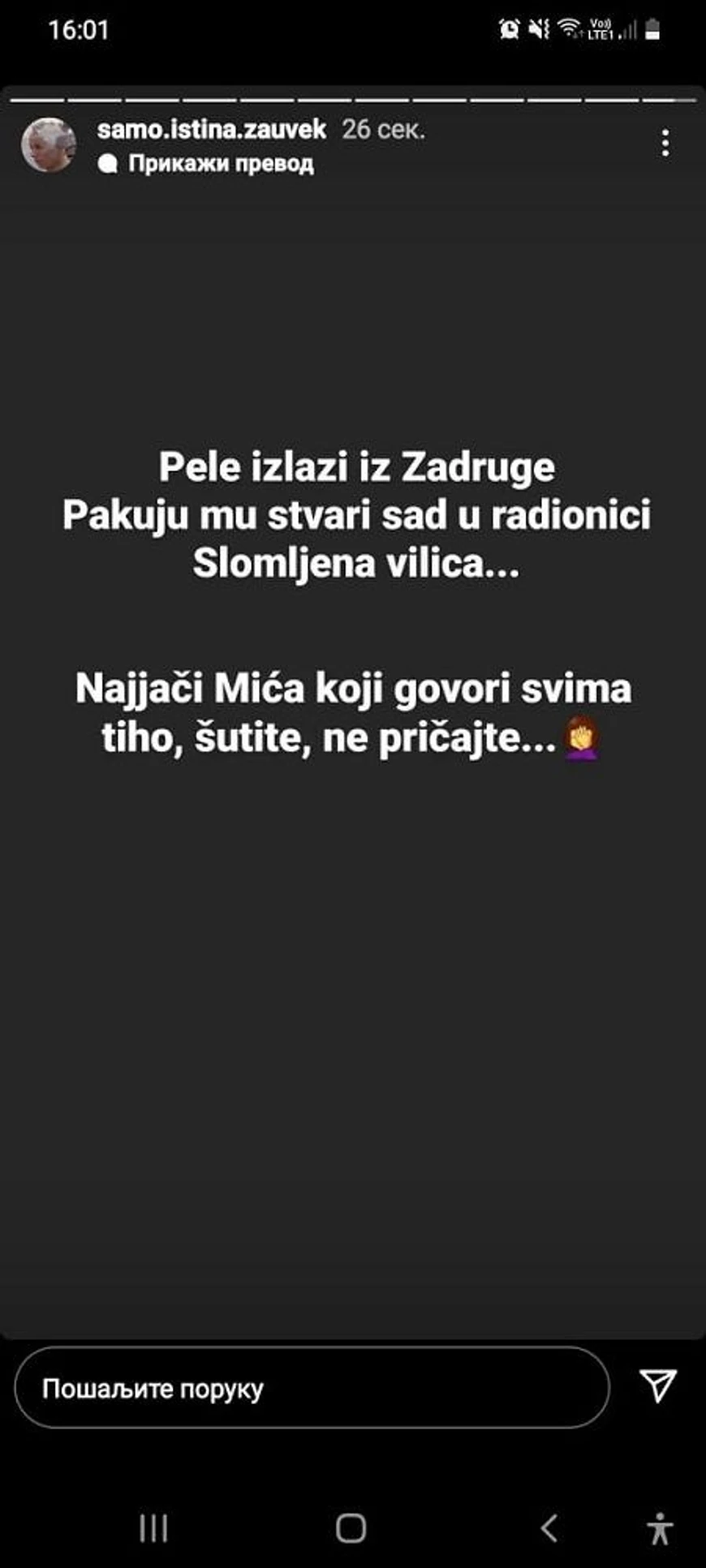 Pele napušta Zadruguq