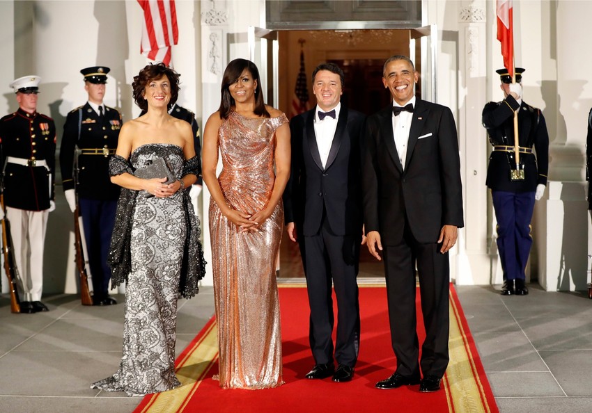 Obama i Renci s prvim damama na poslednjoj državničkoj večeri