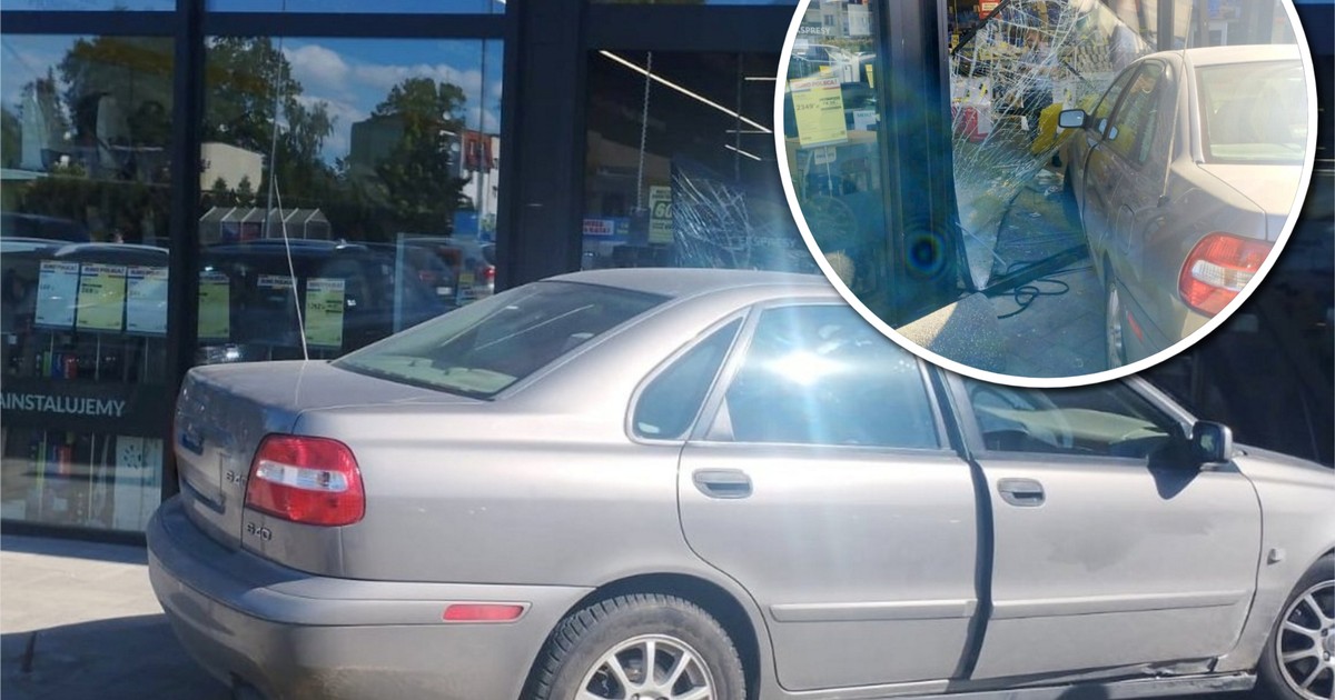 92-latka wjechała volvo w witrynę sklepu w Piszu