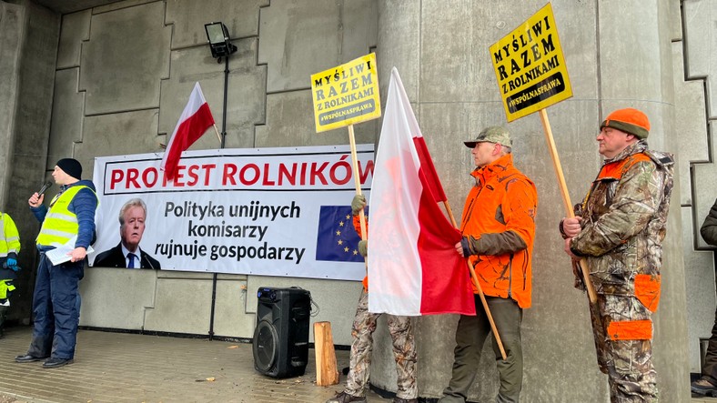 Protest podlaskich rolników i myśliwych