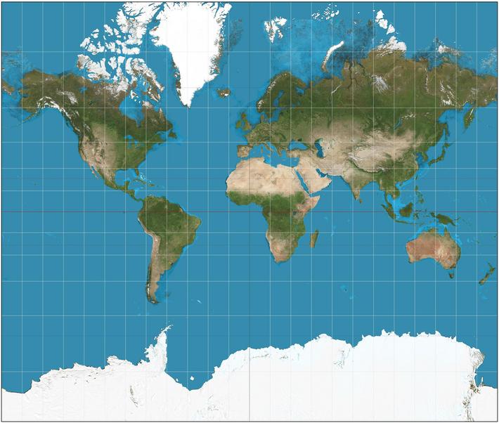 Mapa świata w przedstawieniu Merkatora 