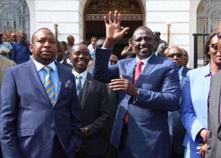 File image of Mike Sonko with DP William Ruto at a past event 