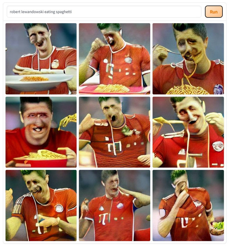 Robert Lewandowski jako człowiek spaghetti