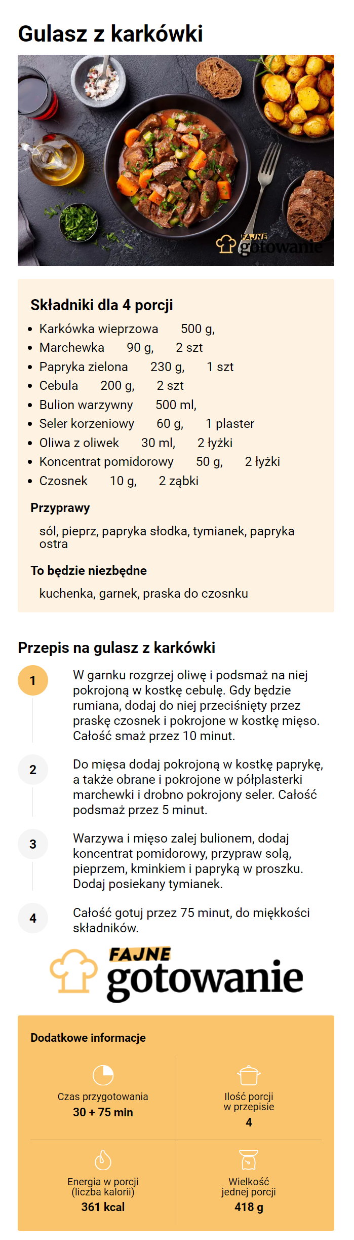 Gulasz z karkówki