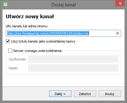 Dodawanie nowego kanału jest dziecinnie proste, bo wystarczy wkleić adres, a następnie przypisać do poszczególnej kategorii