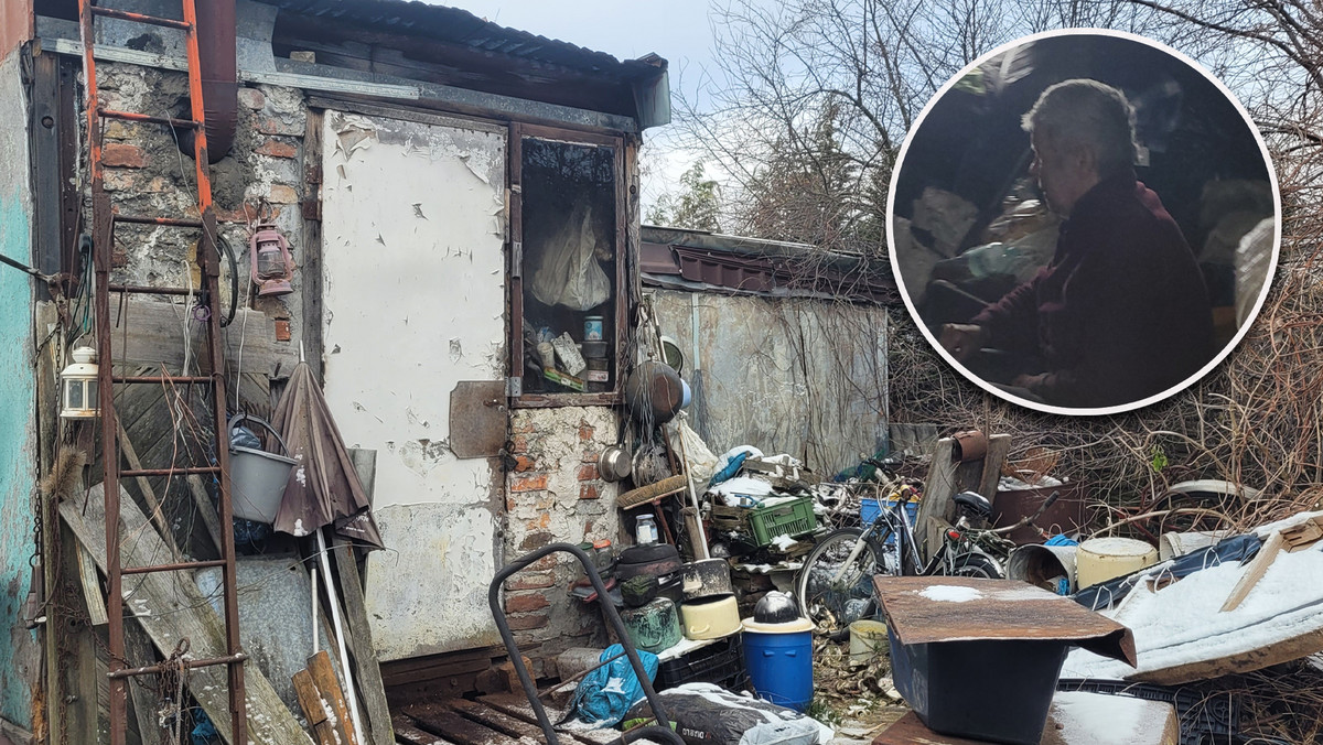 Bieda w Polsce. Pan Janusz mieszka w baraku, bez prądu i wody