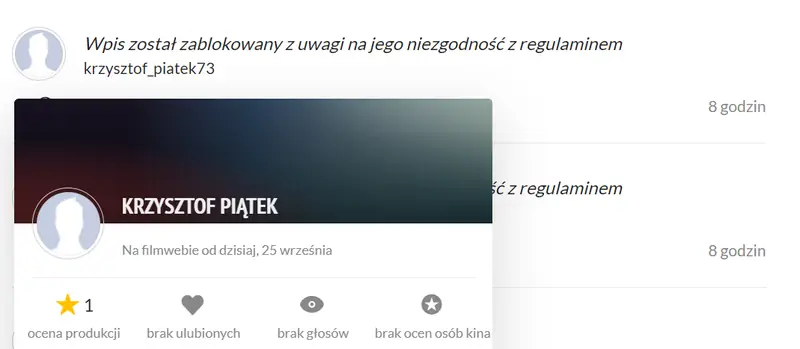 Filmweb ocenzurował komentarze niezgodne z regulaminem