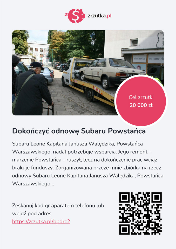 Zbiórka na odnowienie Subaru Leone kapitana Janusza Walędzika