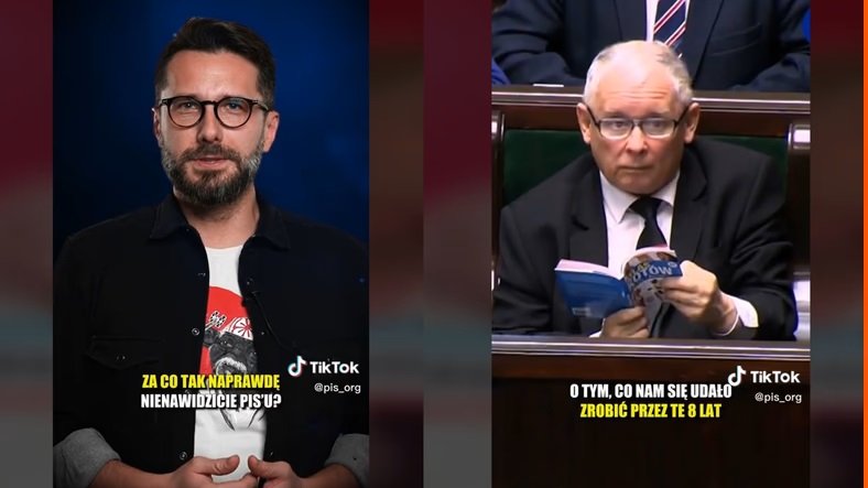 Zrzuty ekranu z nagrania PiS na TikToku