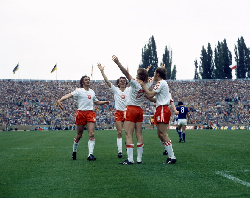 Italy against Poland at the Football World Cup 1974
