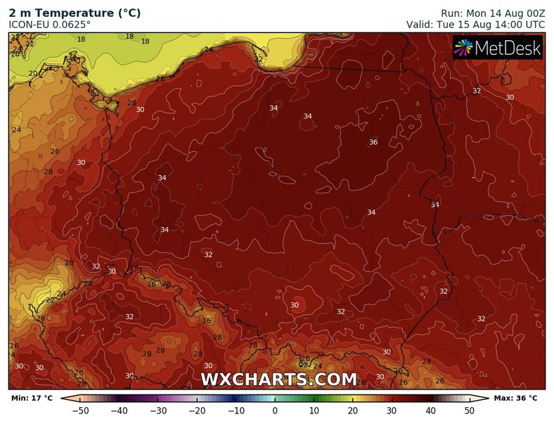 Pogoda na 15 sierpnia. Wysoka temperatura w całej Polsce.