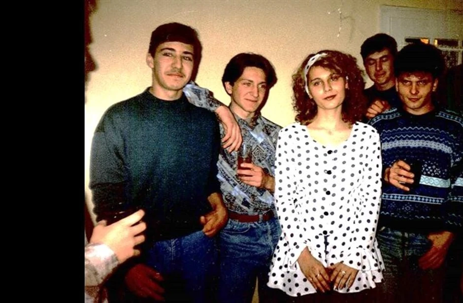 Slaviša Savić pre nesreće (prvi sleva).