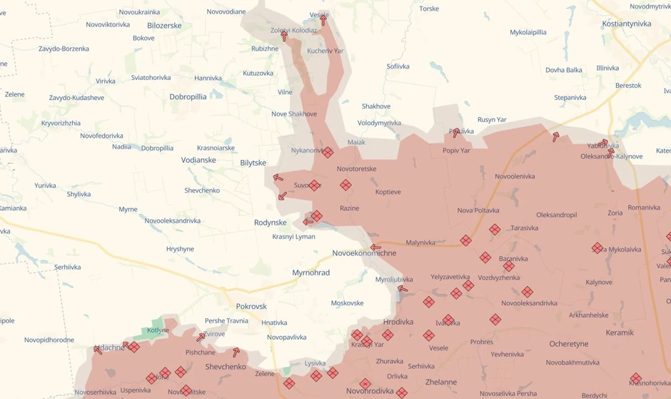 Font kod Pokrovska, 12 avgust 2025