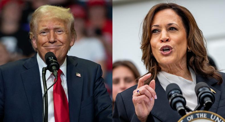 Former President Donald Trump said he is open to debating Vice President Kamala Harris multiple times.Getty Images