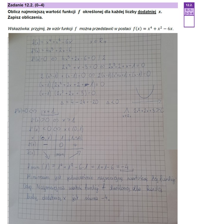 Matura 2023 — matematyka na poziomie rozszerzonym. Zadanie 12.2