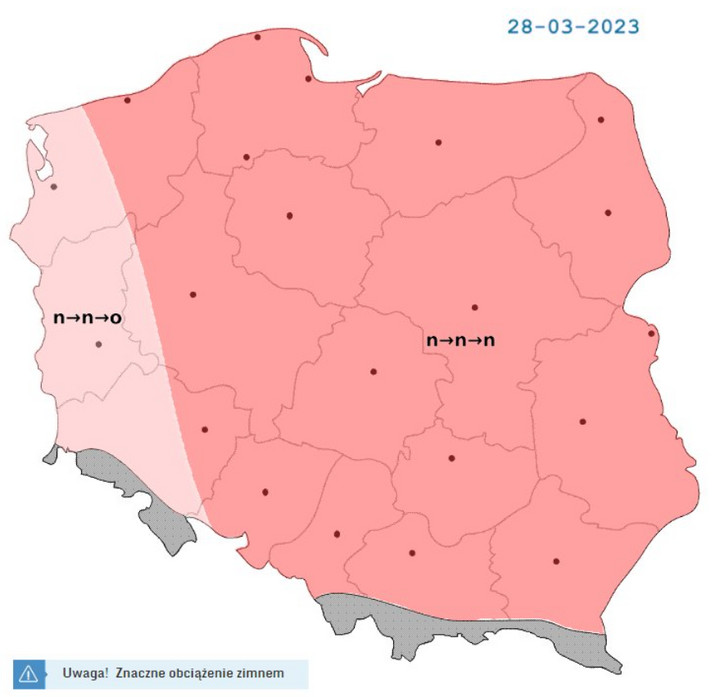 Biometeorologiczna ocena pogody prognozowanej na 28.03.2023