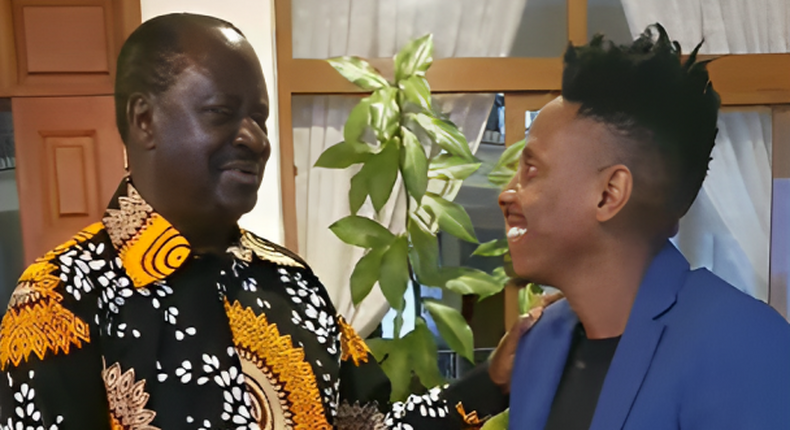 Azimio leader Raila Odinga and comedian Eric Omondi