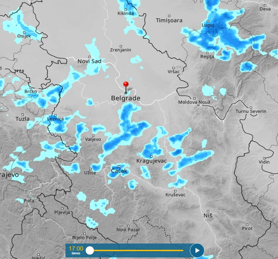 Kretanje nevremena u 17h