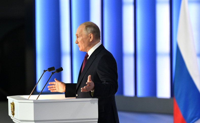 Putin przemawia przed rosyjskim parlamentem, 21 lutego 2023 r.