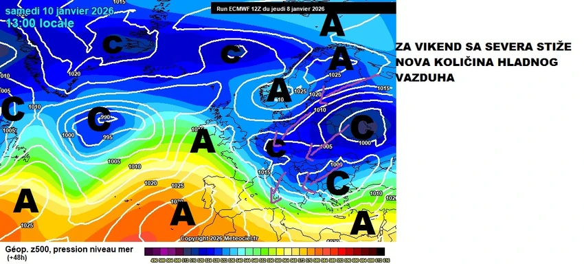 Za vikend stiže nova količina hladnog vazduha
