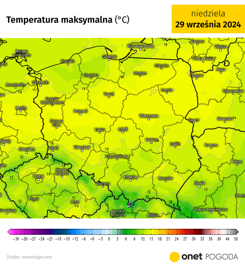 Niedziela zapowiada się dużo chłodniej