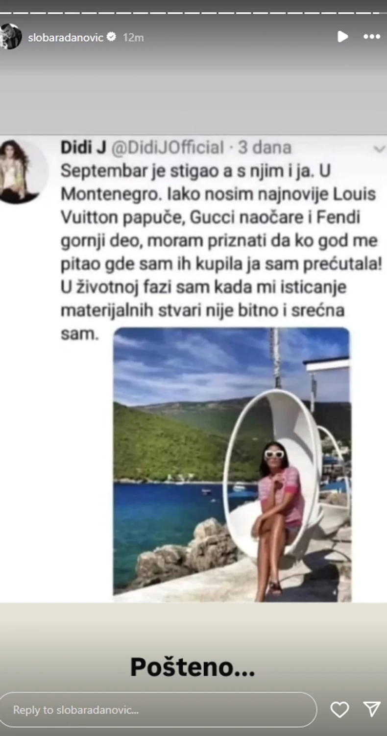 Sloba Radanović, objava