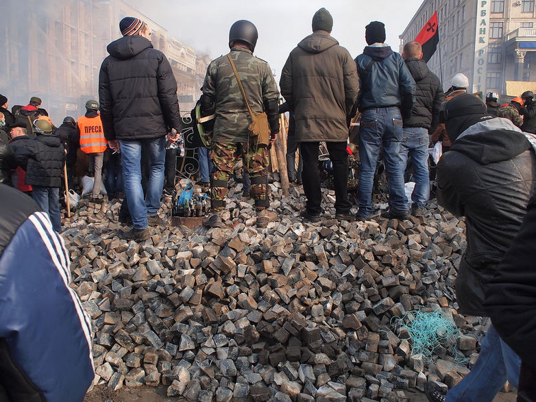 Obrońcy Euromajdanu w Kijowie, fot. Amakuha (CC BY-SA 3.0)