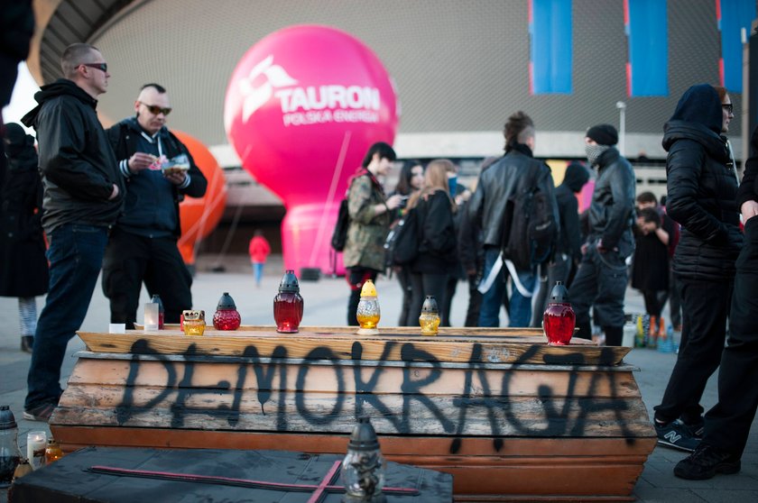 Protest anarchistów w Katowicach