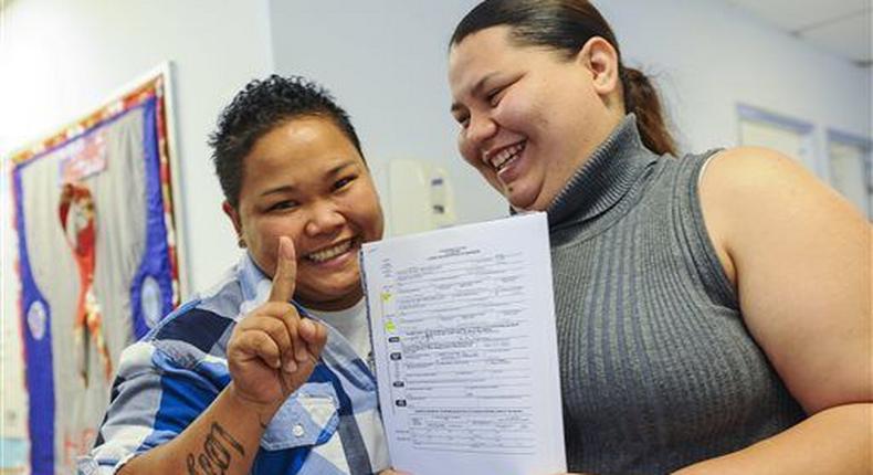 Loretta M. Pangelinan, left, and her partner Kathleen M. Aguero 