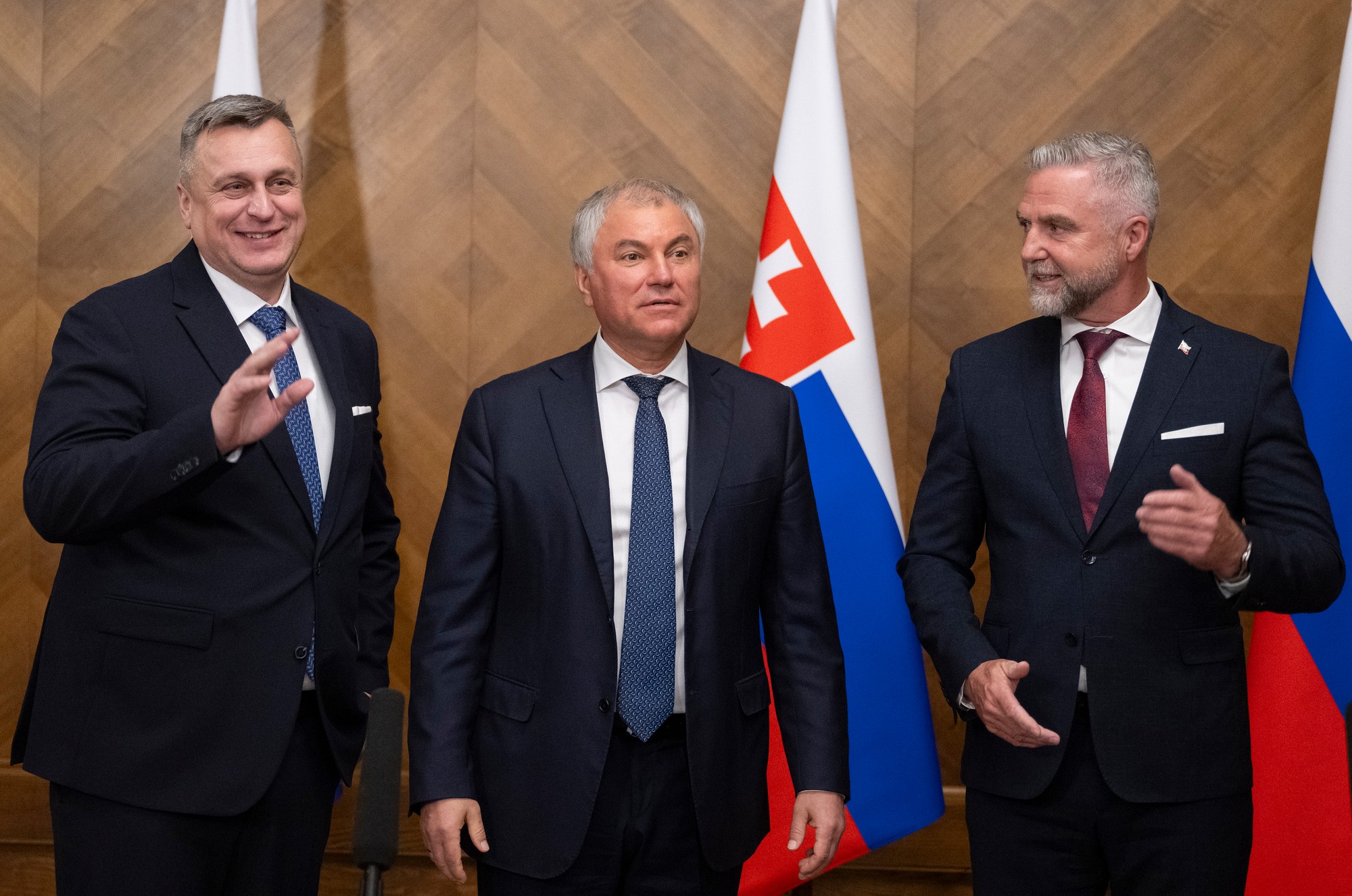 Tibor Gašpar a Andrej Danko sa v Moskve stretli s predsedom ruskej Štátnej Dumy Vjačeslavom Volodinom.