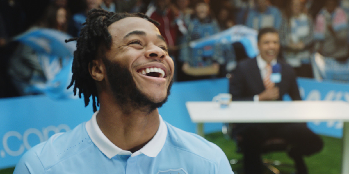 Raheem Sterling stars in the Wix.com sponsorship announcement.