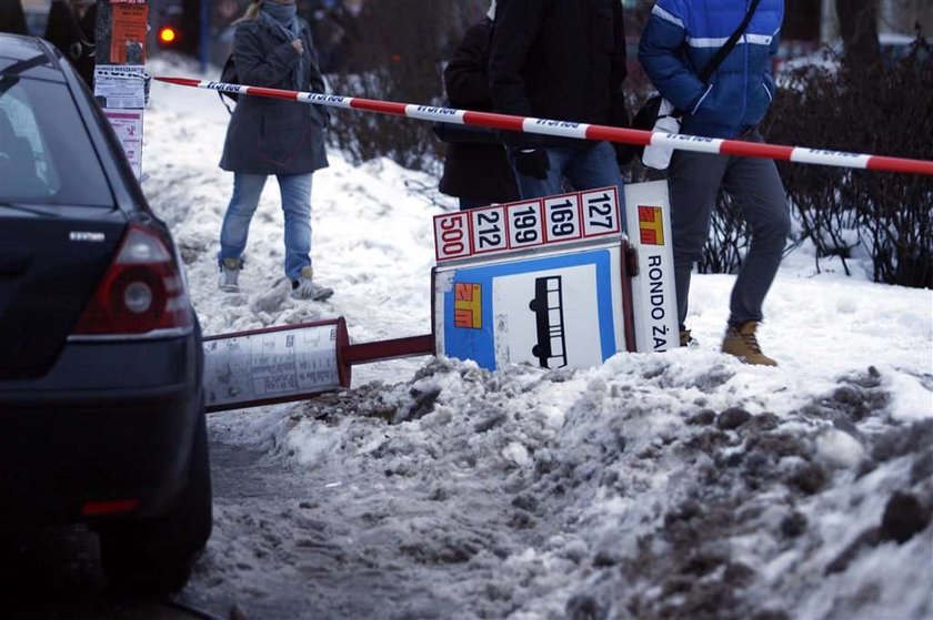 Wypadek na przystanku w Warszawie!