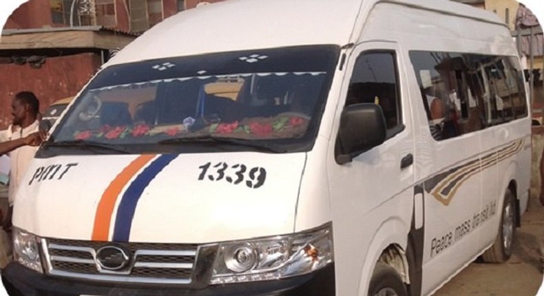 A vehicle belonging to Peace Mass Transport Limited