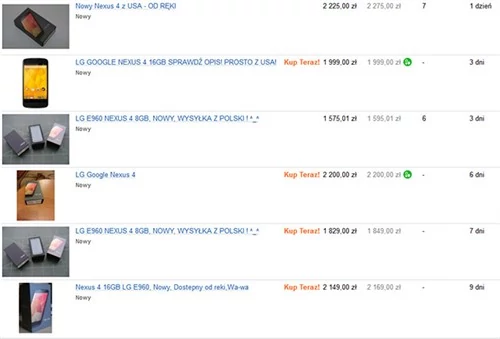 Ceny Nexusa 4 w Polsce. Smartfon Google dostępny jest wyłącznie przez pośredników, którzy wyciskają z klientów kosmiczną marżę