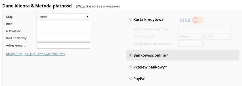 Choć Avasta można kupić tylko w abonamencie, to wybierając inną płatność niż kartę kredytową lub PayPal subskrypcja nie będzie automatycznie odnowiona.