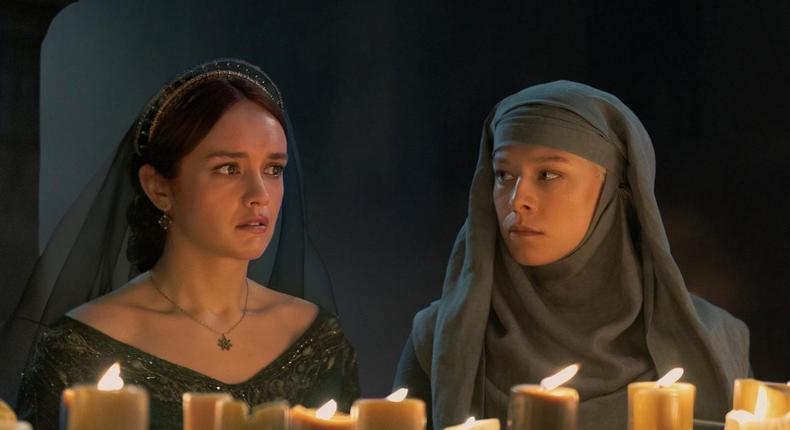 In the latest episode of House of the Dragon, Rhaenyra (Emma D'Arcy) visits her stepmother, Alicent (Olivia Cooke), to figure out how they can stop the brewing civil war.Ollie Upton / HBO