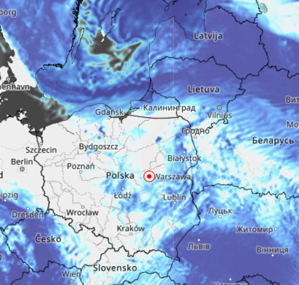 Zachmurzenie w Polsce, 10 marca 2021 r.