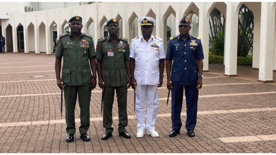 Newly appointed and decorated service chiefs [Channels TV]
