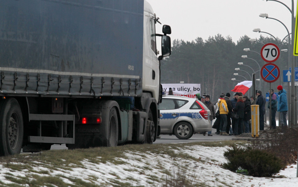Taksówkarze blokowali wjazd do Olsztyna