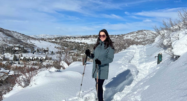 On a snowshoeing trail in Deer Valley outside Park City, Utah.Emily Hochberg/Insider